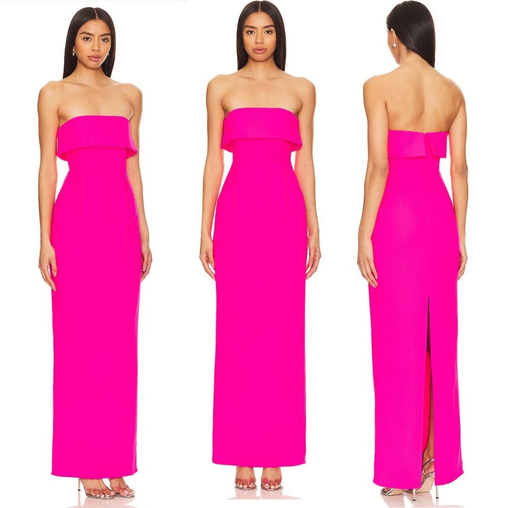 NEW Revolve Lovers and Friends Serena Gown Hot Pink Strapless Dress Small Barbie